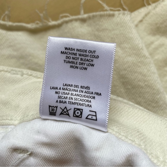 CELLO EFFORTLESSLY CASUAL HIGH RISE RAW HEM MOM SHORTS IVORY New - Picture 12 of 12